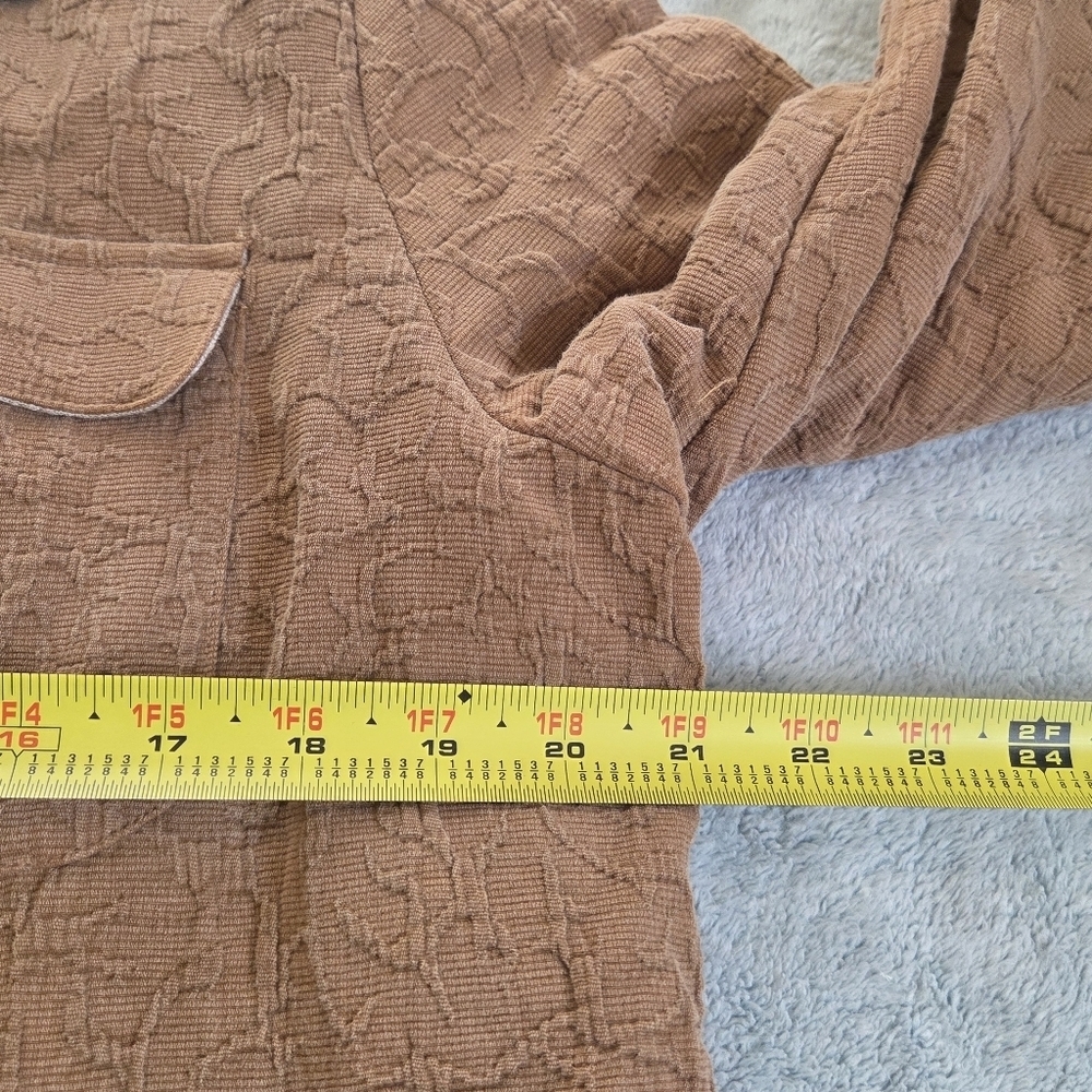 Carbon2Cobalt Textured Thick Western Brown Tan Jacket Zip Up Large Soft Linen - Picture 6 of 12